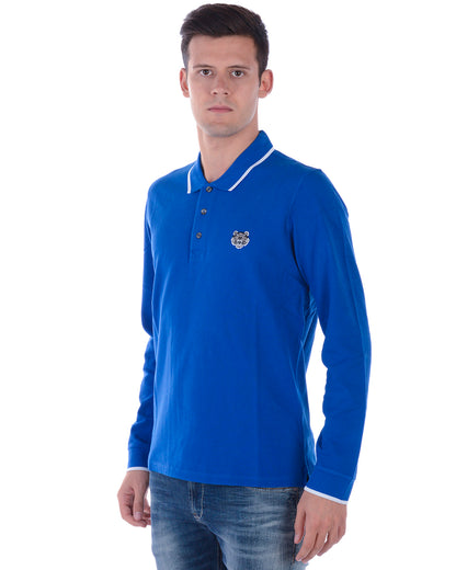 Polo Kenzo Blu in Cotone con Manica Lunga - mem39