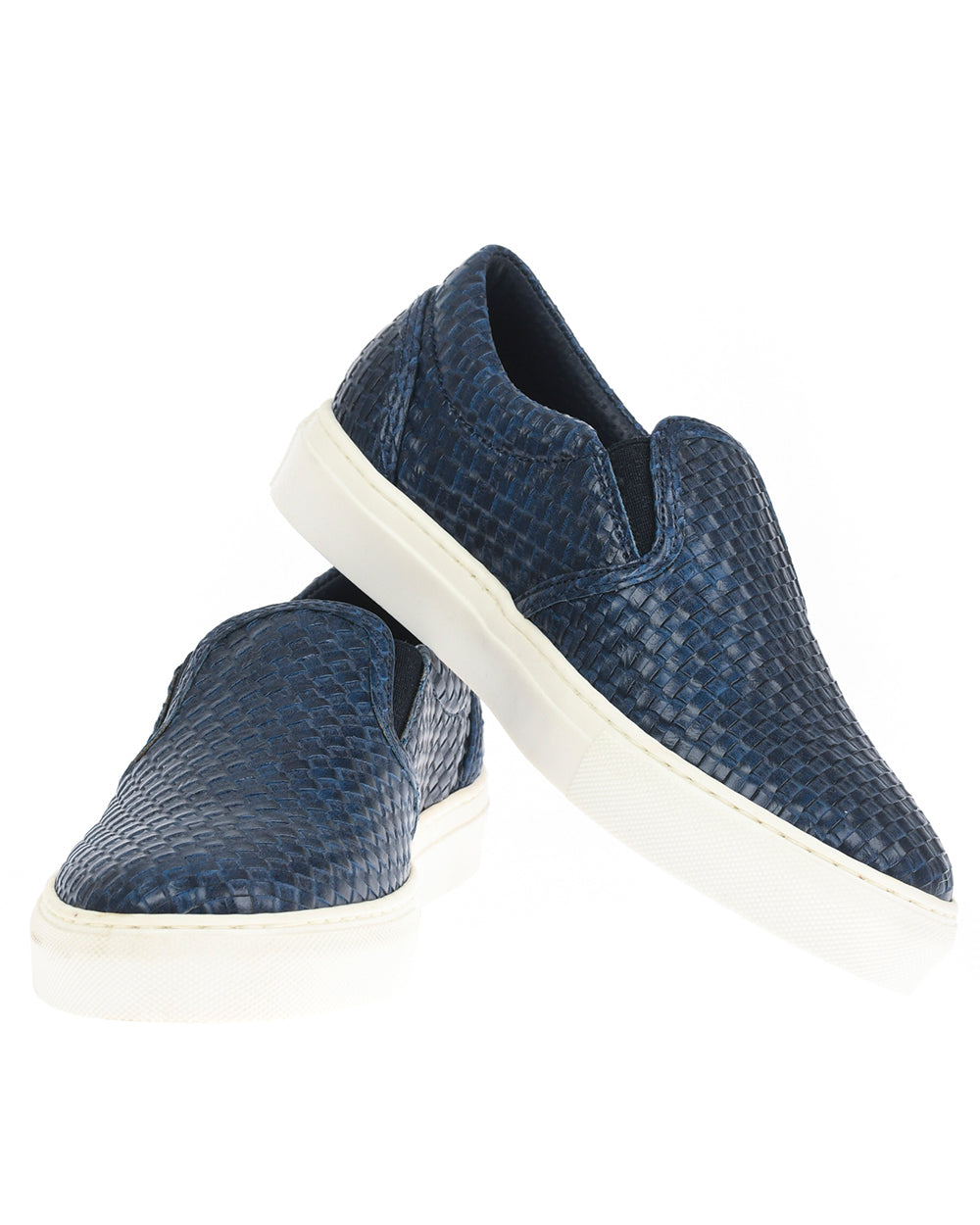 Sneakers Slip On Blu in Pelle by Daniele Alessandrini - mem39