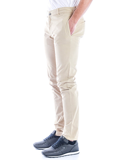 Pantaloni Daniele Alessandrini Beige in Cotone ed Elastan - mem39