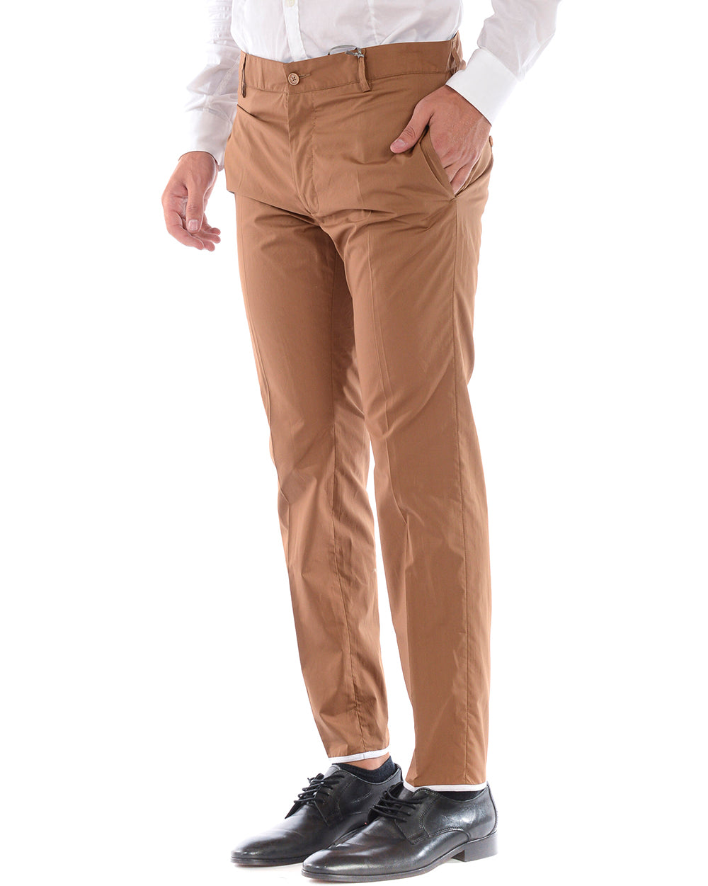 Pantaloni Daniele Alessandrini Brown Cotone - mem39