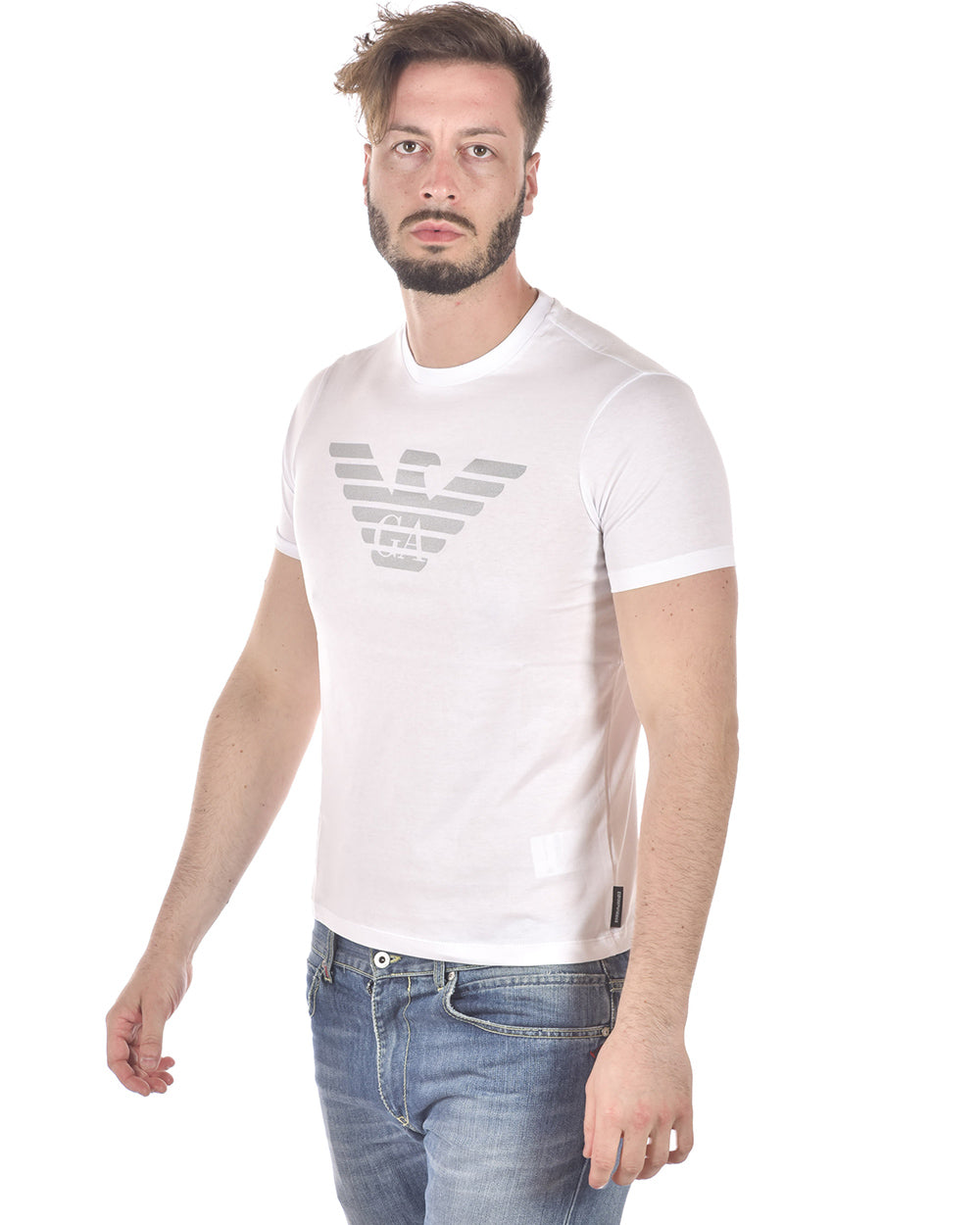 T-Shirt Logo Emporio Armani Bianca - mem39