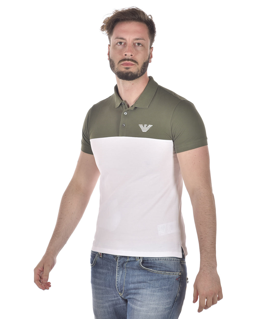 Polo Emporio Armani Rosso e Bianco con Logo Distinguibile - mem39