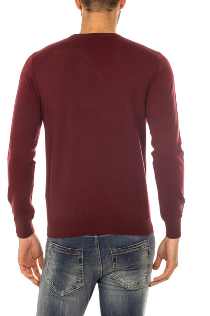 Maglia Armani Jeans Bordeaux Lana con Collo a Giro - mem39