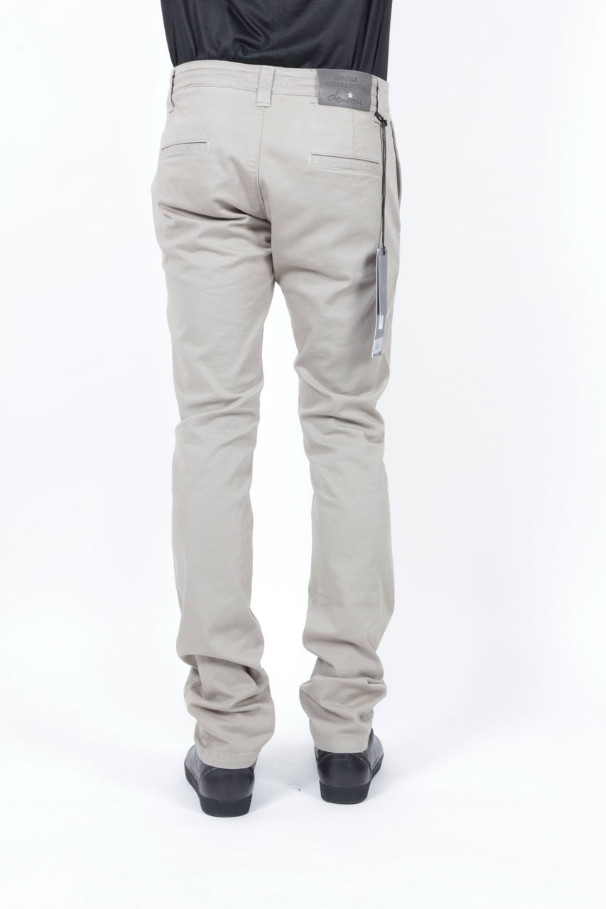 Pantaloni Daniele Alessandrini Beige Scuro in Tessuto Stretch - mem39