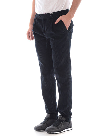 Pantaloni Daniele Alessandrini Blu Cotone ed Elastan - mem39