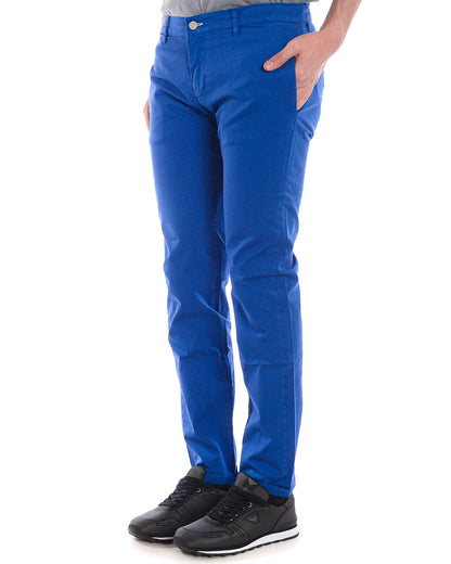 Pantaloni Blu Chiaro in Cotone Elasticizzato Daniele Alessandrini - mem39