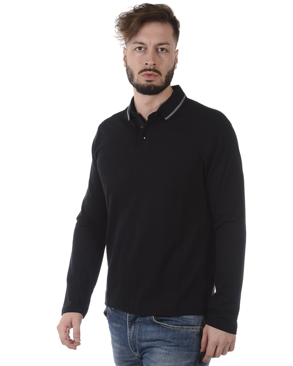 Polo Zegna Nero in Cotone di Alta Qualità - mem39