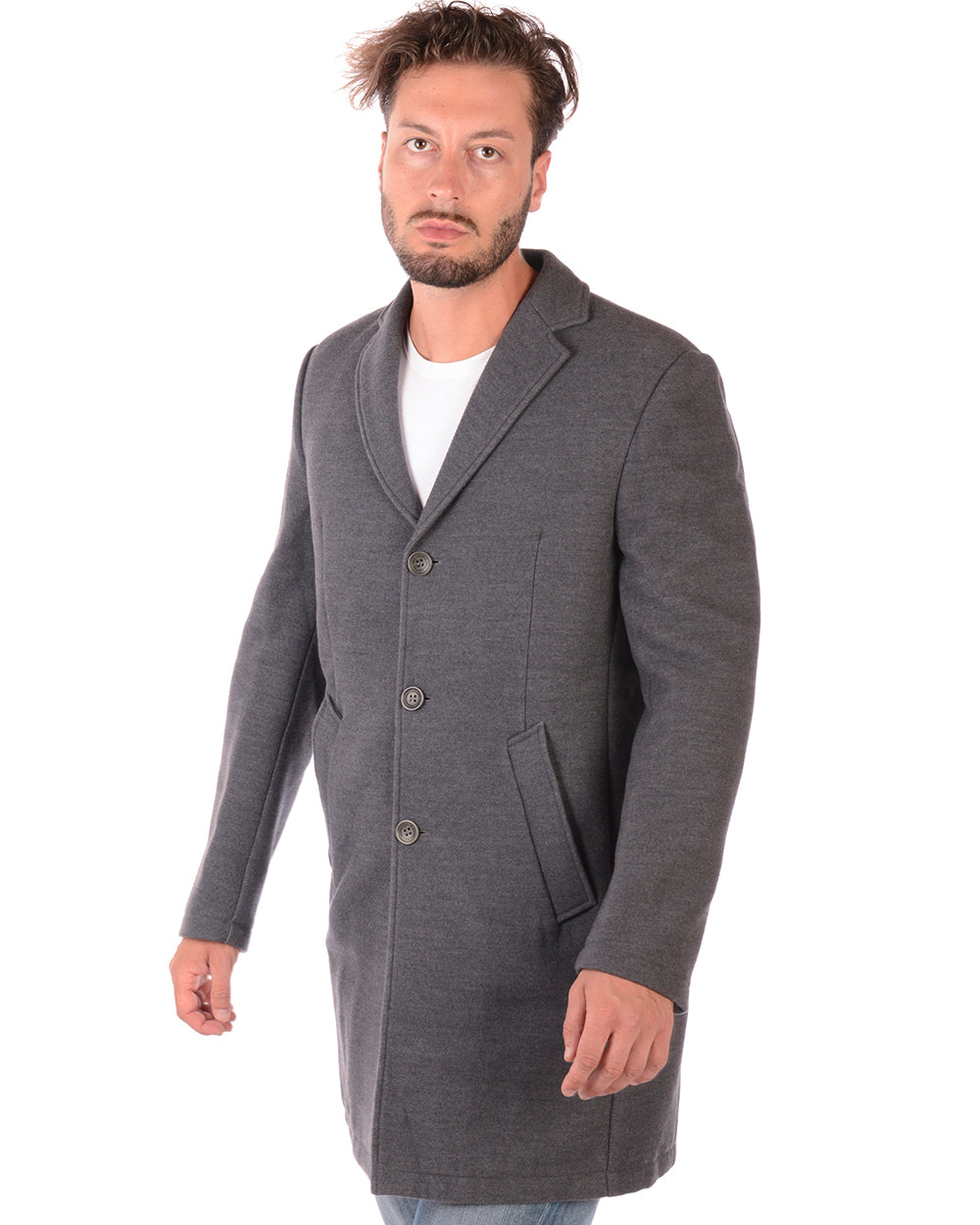 Cappotto Grigio Scuro Daniele Alessandrini - mem39