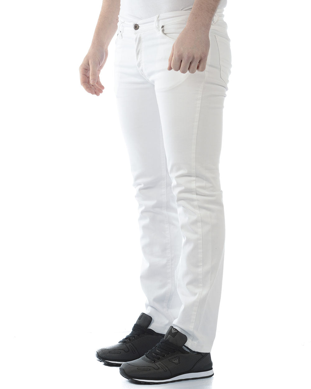 Pantaloni Bianchi Slim Fit Daniele Alessandrini - mem39