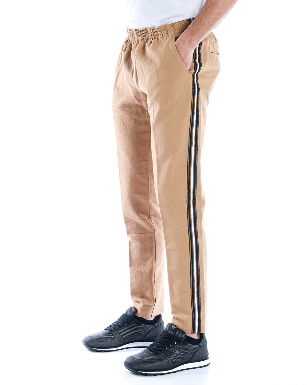 Pantaloni Beige Cotone e Lino Daniele Alessandrini - mem39