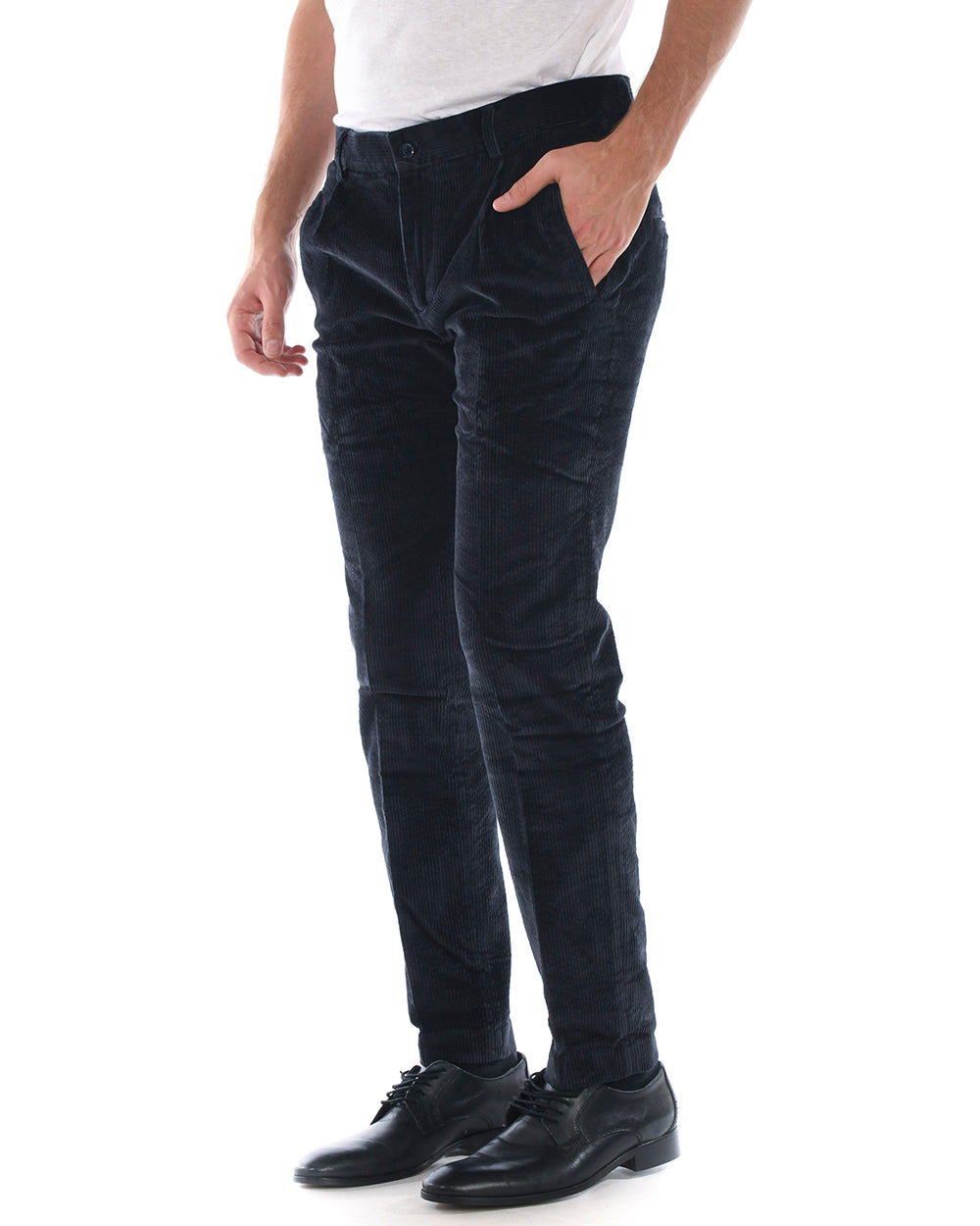 Pantaloni Daniele Alessandrini Blu Cotone ed Elastan - mem39