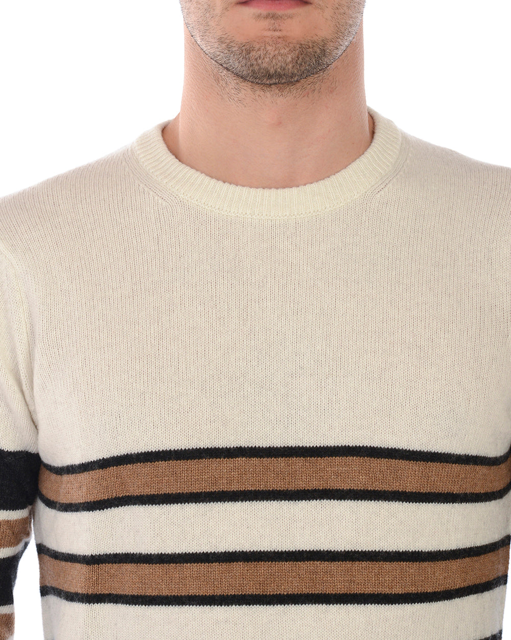 Pullover Bianco Daniele Alessandrini con Fibre di Lusso - mem39