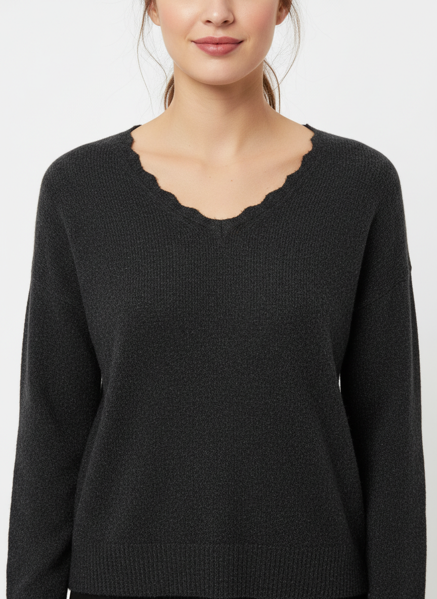 Vero Moda maglia in lurex con scollo a V nero - mem39