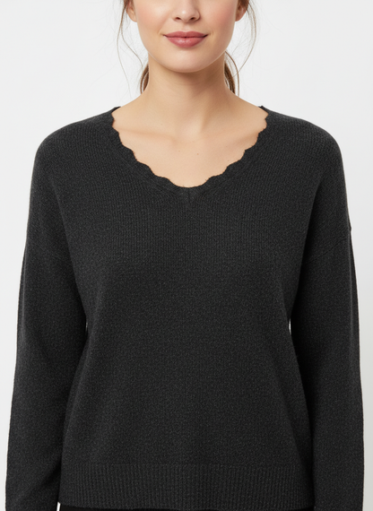 Vero Moda maglia in lurex con scollo a V nero - mem39
