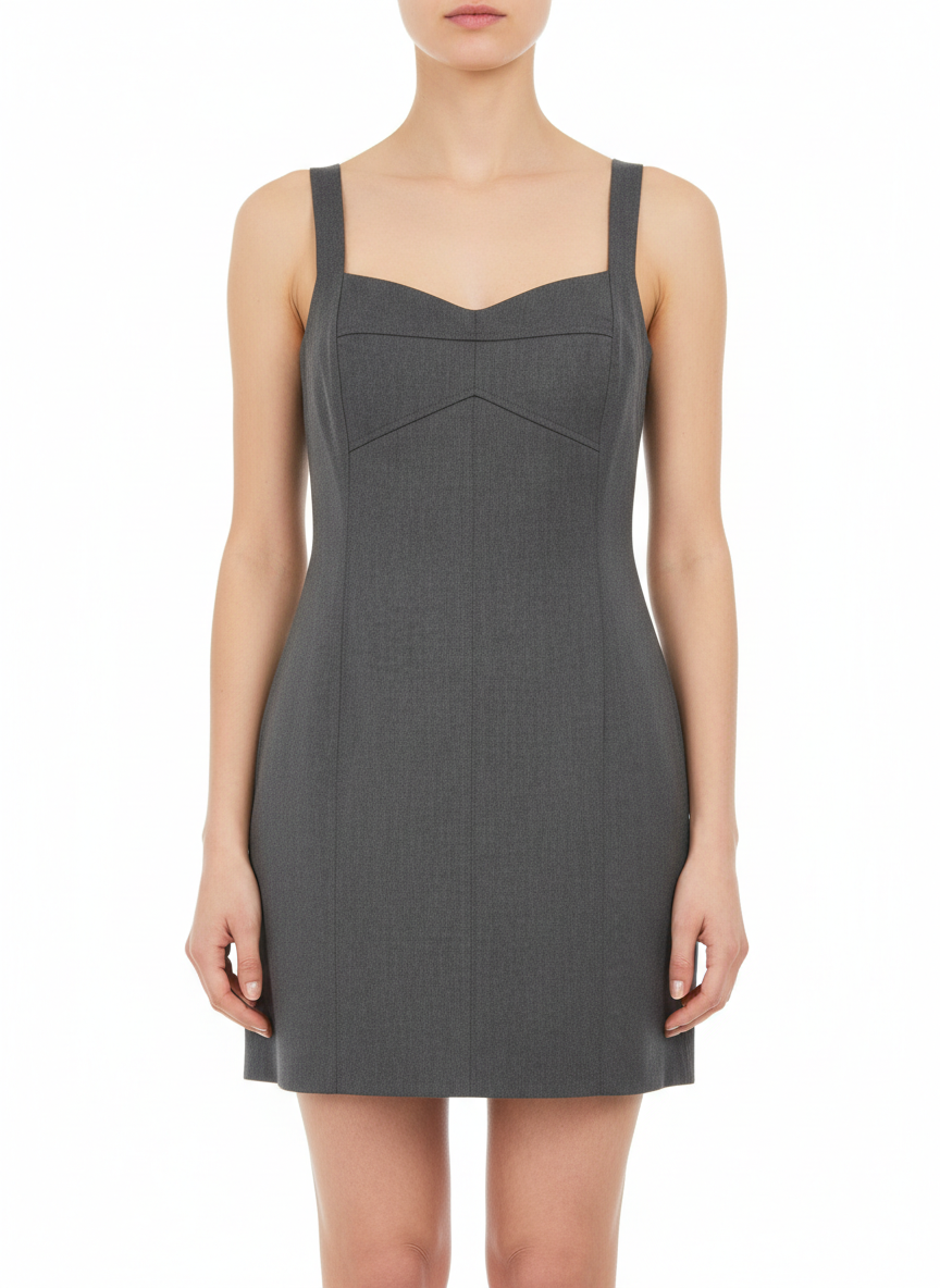 Simona Corsellini abito corto tubino grigio - mem39