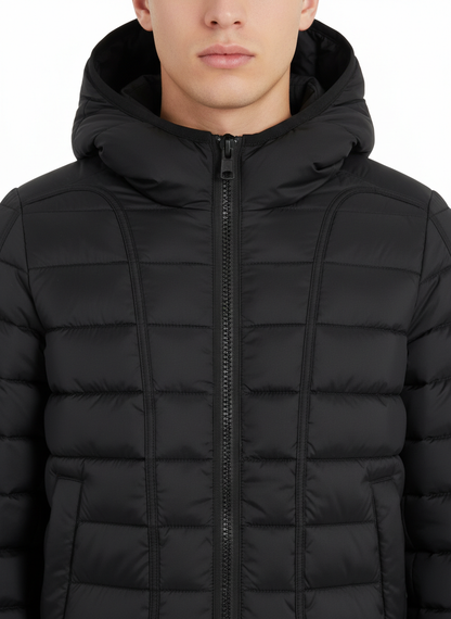 Diesel giubbino imbottito trapuntato con cappuccio nero