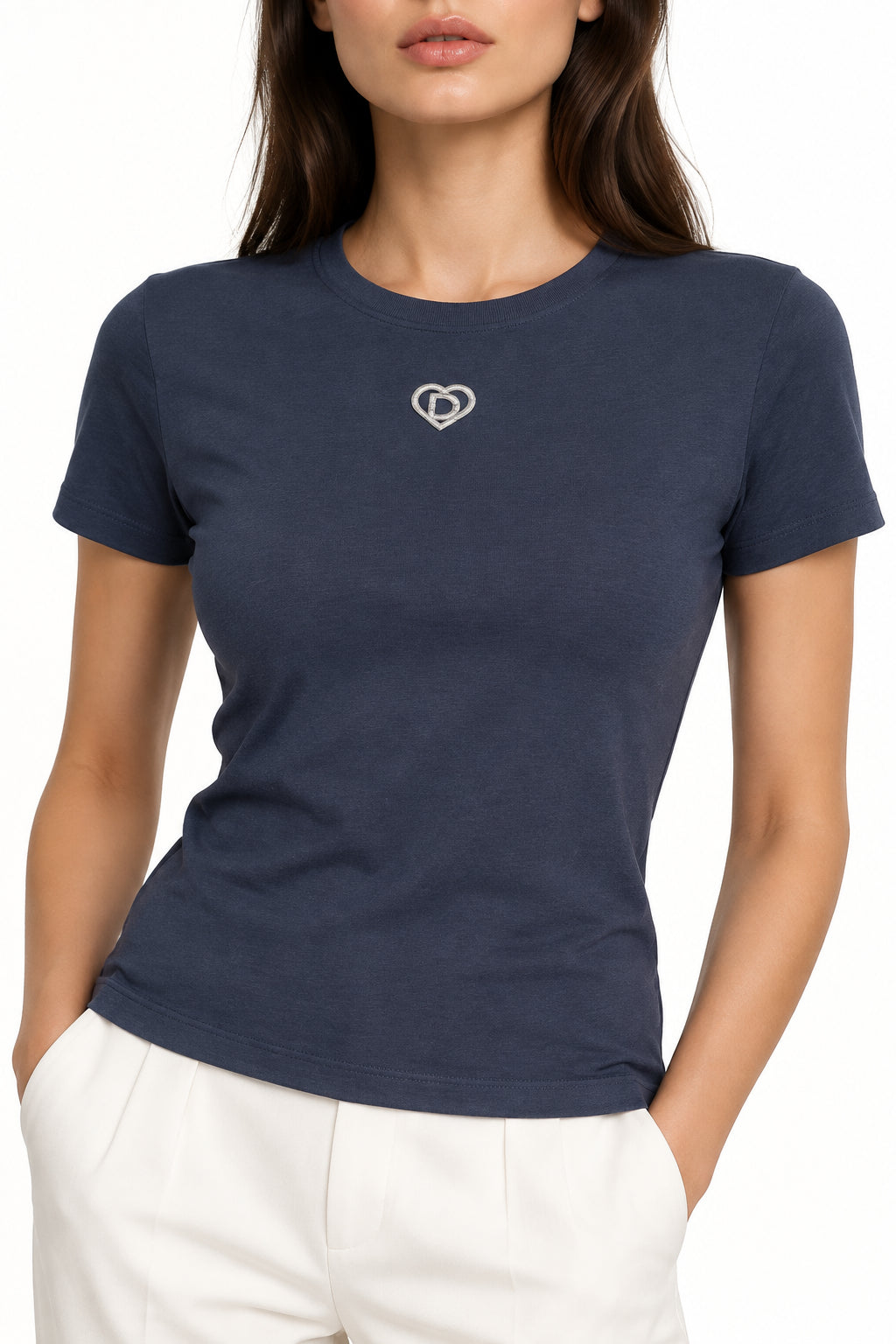 DESIGUAL T-SHIRT MANICHE CORTE DONNA BLU