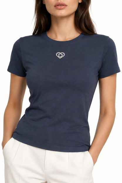 DESIGUAL T-SHIRT MANICHE CORTE DONNA BLU
