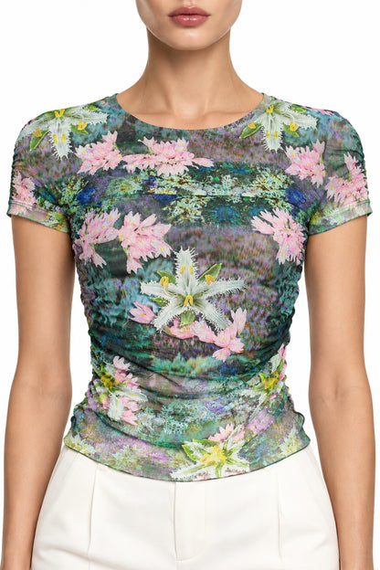 DESIGUAL T-SHIRT MANICHE CORTE DONNA VERDE