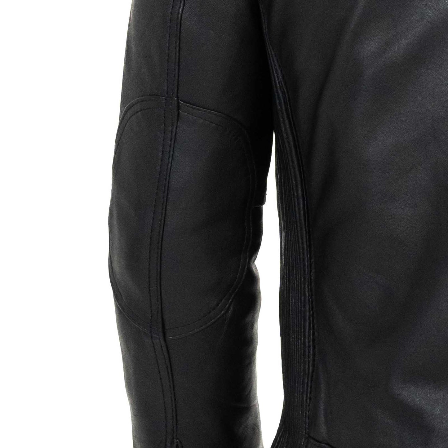 Biker Giacca In Vera Pelle Nera Uomo Slim Particolari Spalle Rindway - mem39