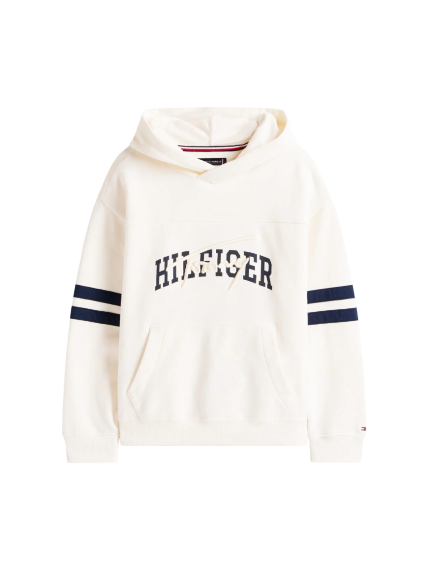 Tommy Hilfiger felpa con cappuccio Mixed logo panna
