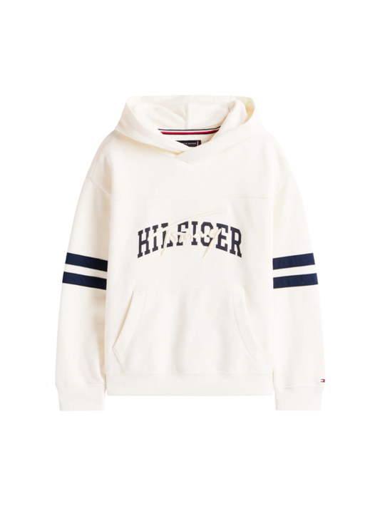 Tommy Hilfiger felpa con cappuccio Mixed logo panna