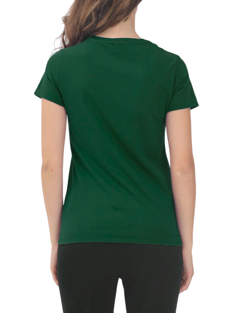 Pinko T-shirt manica corta Bussolotto con logo verde