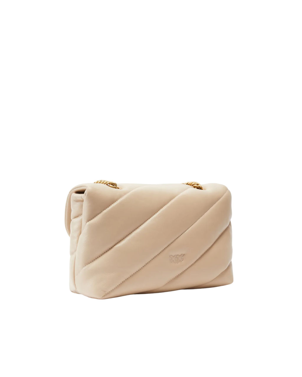 Pinko borsa Love Bag Classic Puff in pelle beige oro