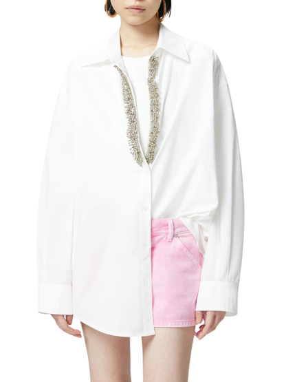 Pinko camicia Capirai con dettagli gioiello bianco