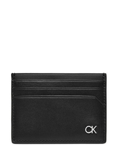 Calvin Klein portacarte in ecopelle con logo monogram nero