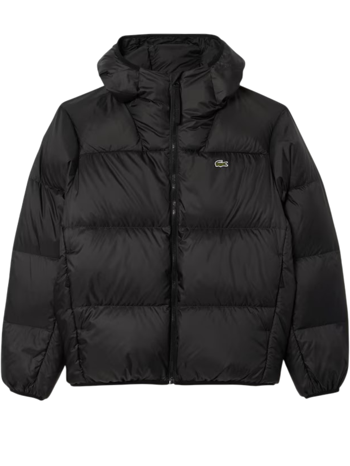 Lacoste piumino impermeabie con cappuccio nero