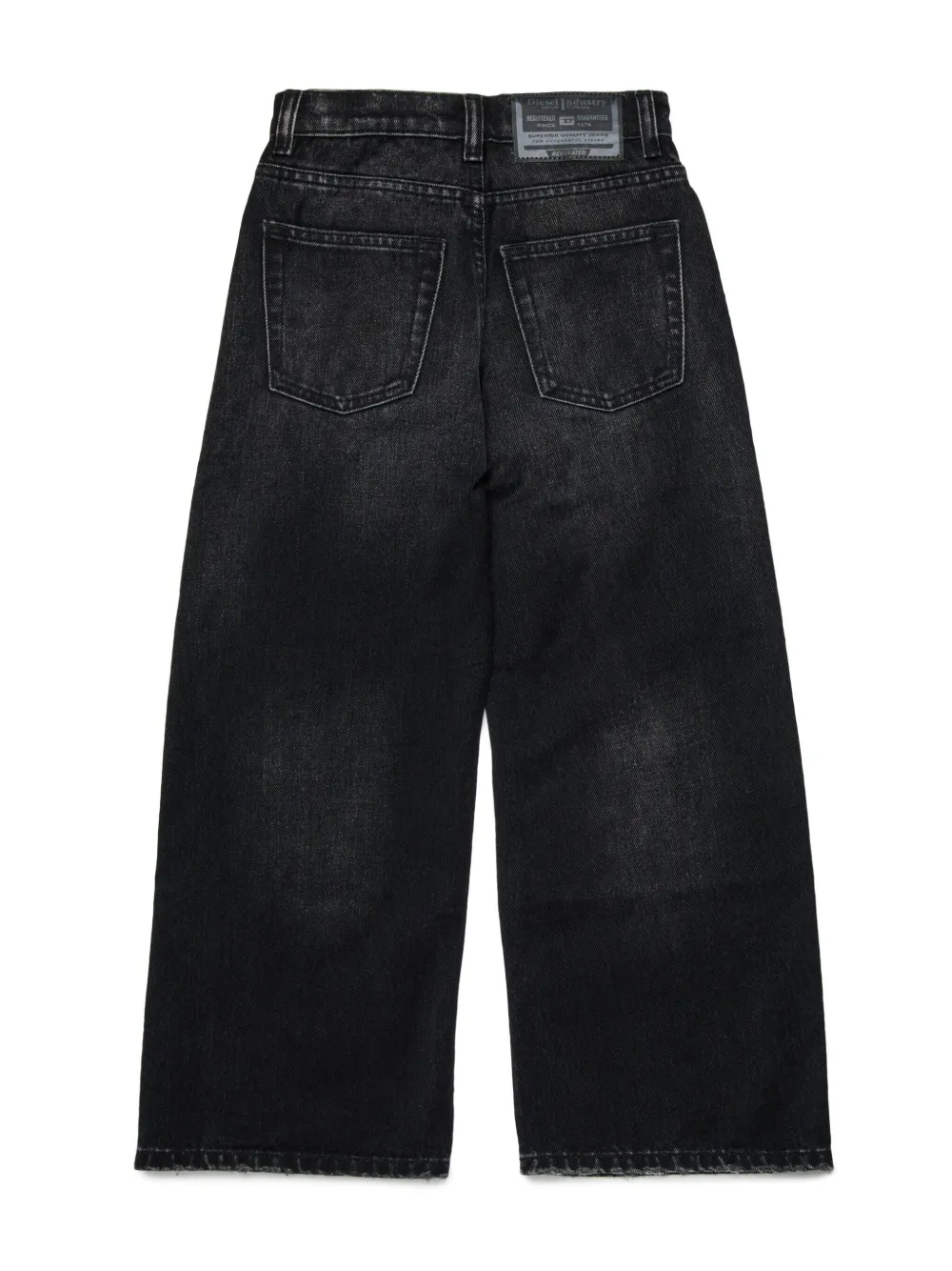 Diesel jeans gamba larga Argjx in denim rigido lavaggio nero