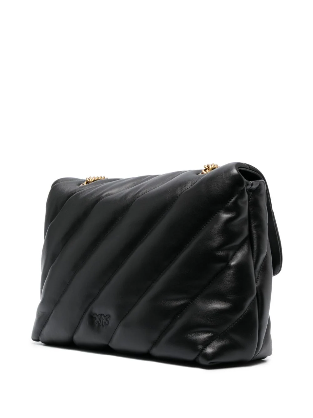 Pinko borsa Love Big Puff Maxi Quilt in pelle trapuntata nero oro