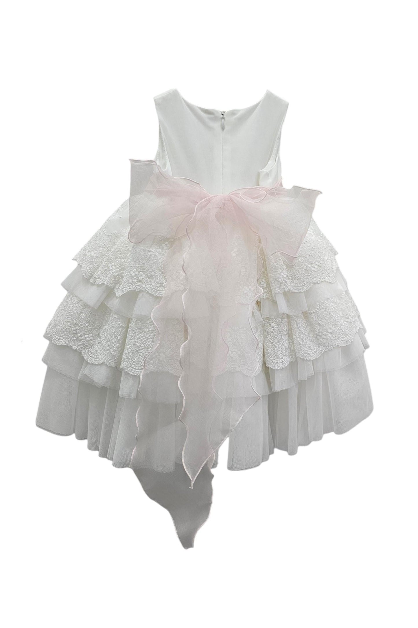 Mimilù abito da cerimonia in tulle e pizzo bianco