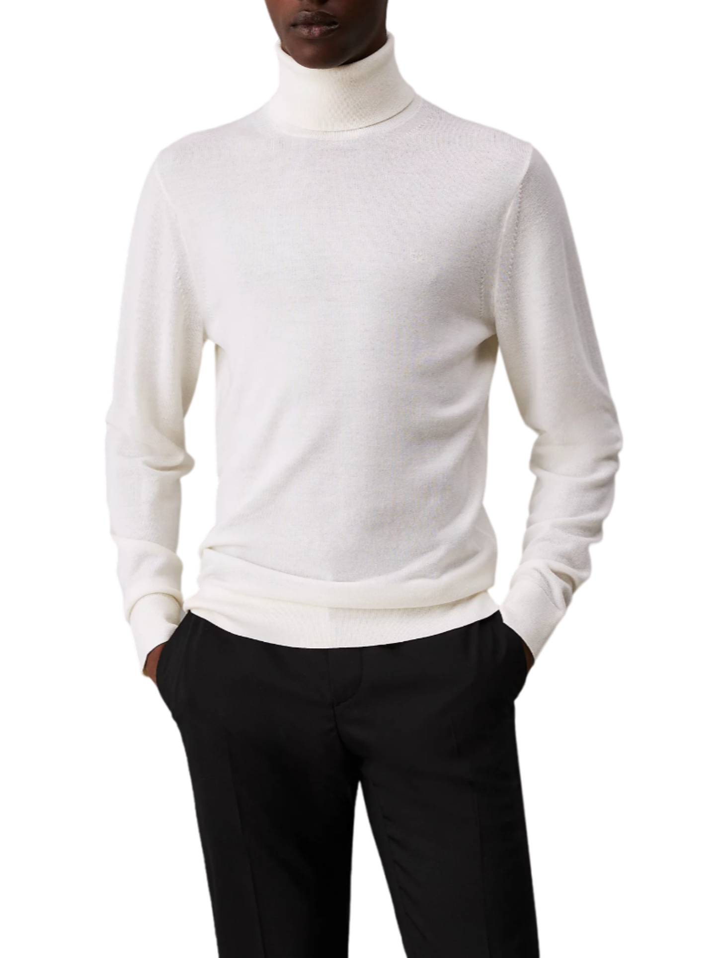 Calvin Klein maglia dolcevita in lana Merinos panna