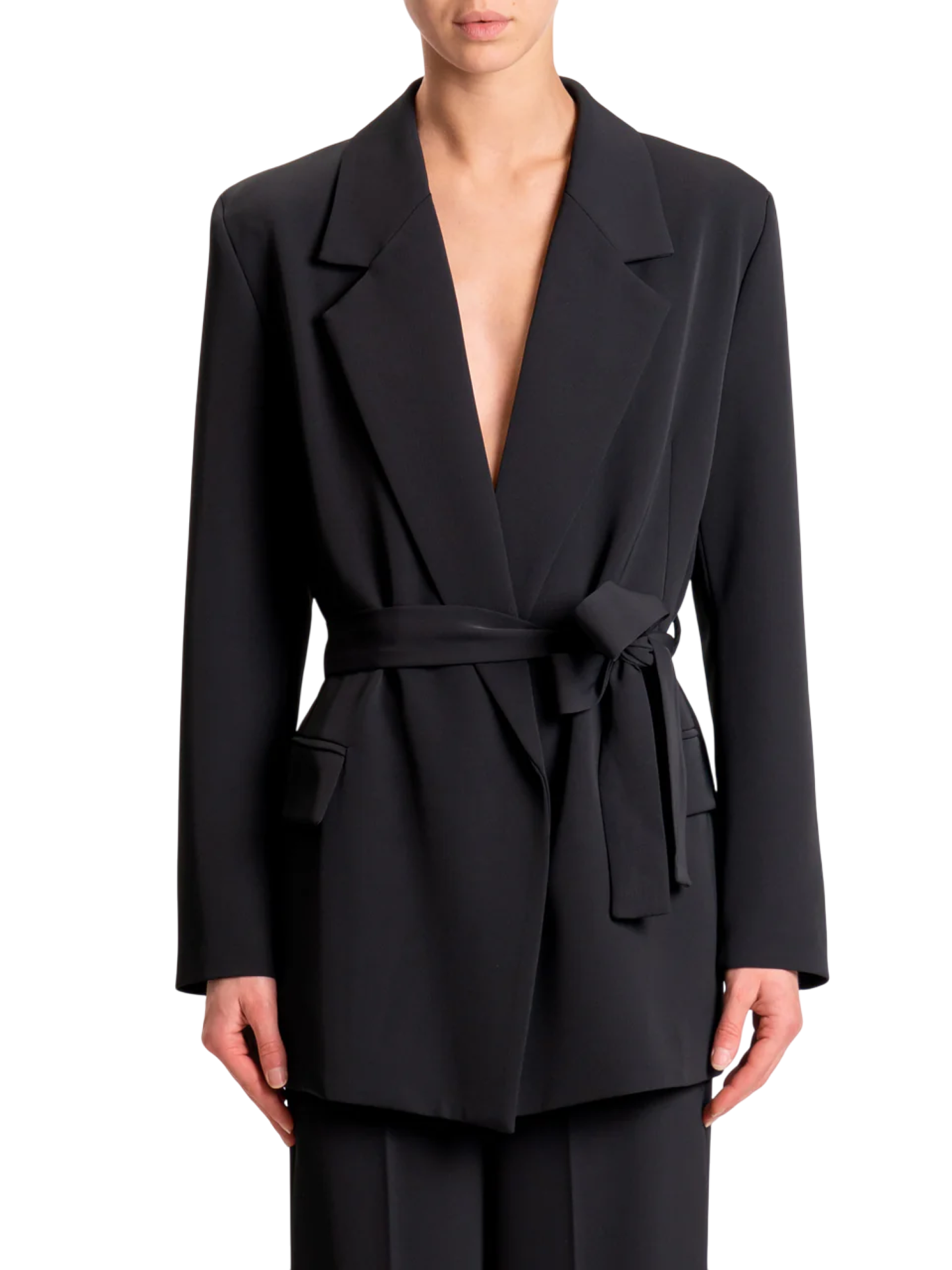 Vicolo giacca blazer con cintura nero