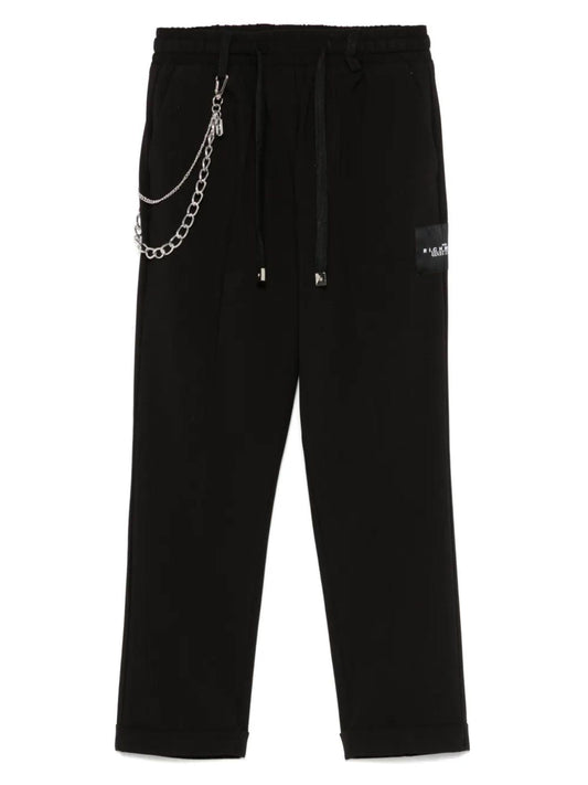John Richmond pantaloni Baum con catenella nero