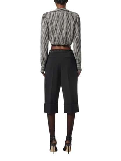 Elisabetta Franchi bermuda in crepe con nastro logato nero