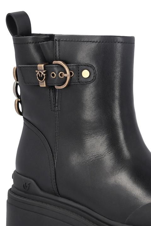 Pinko stivaletti anfibi Mia in pelle nero