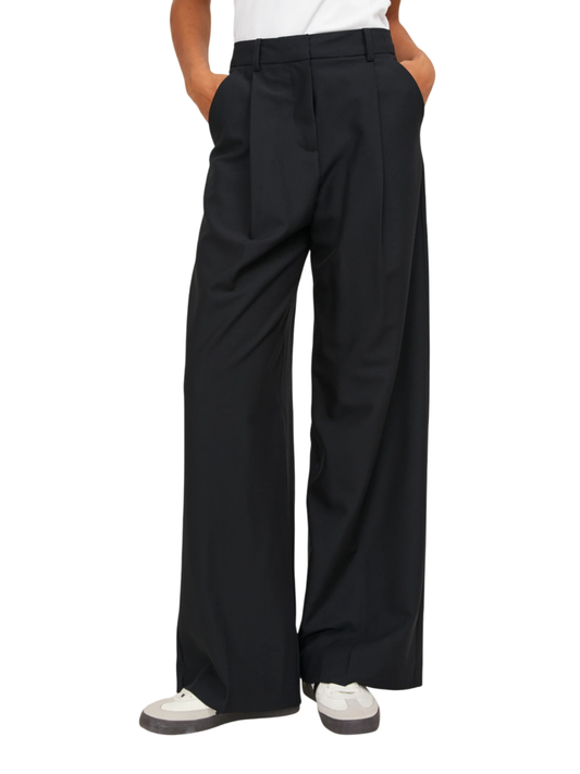 Jjxx pantaloni donna vita alta con pinces nero