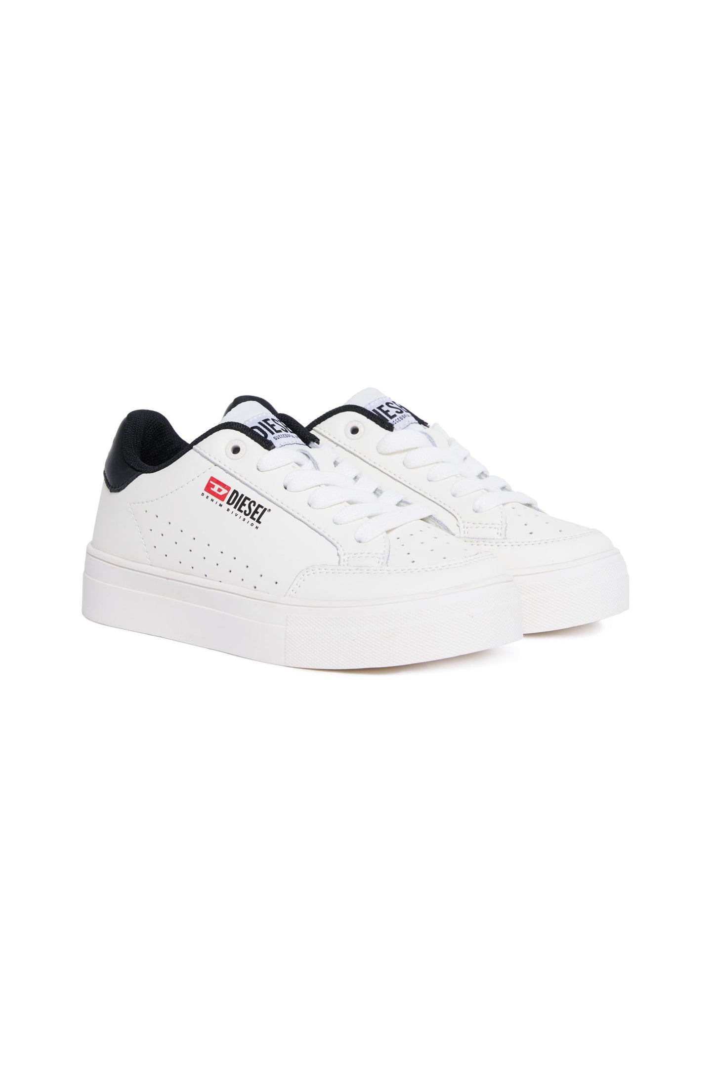 Diesel sneakers con logo iconico in pelle bianco