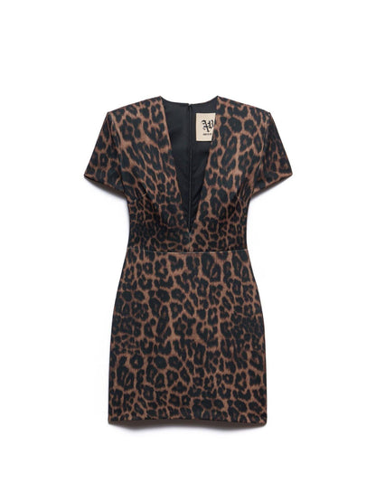 Aniye By abito corto Jodie in fantasia maculata marrone