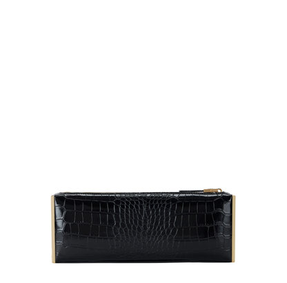 Elisabetta Franchi pochette baguette in ecopelle coccodrillo nero