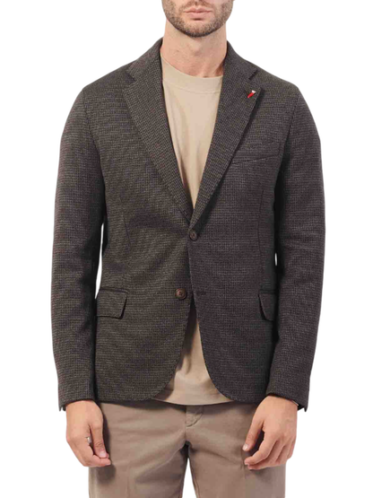 Mulish giacca monopetto con motivo Pied de poule beige