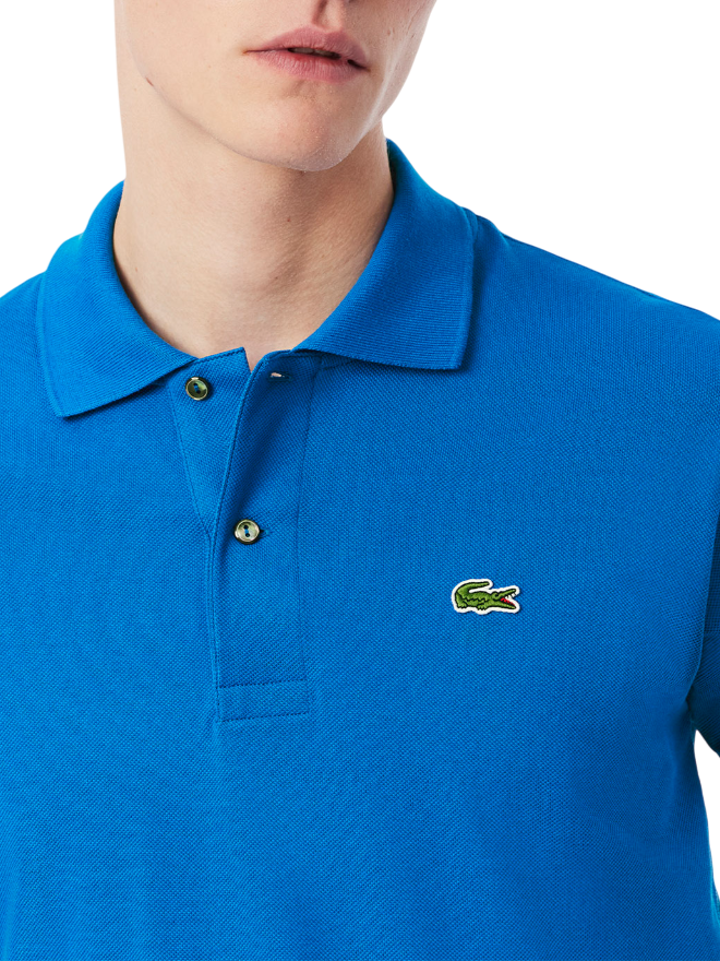 Lacoste polo manica corta 12.12 in piquè azzurro