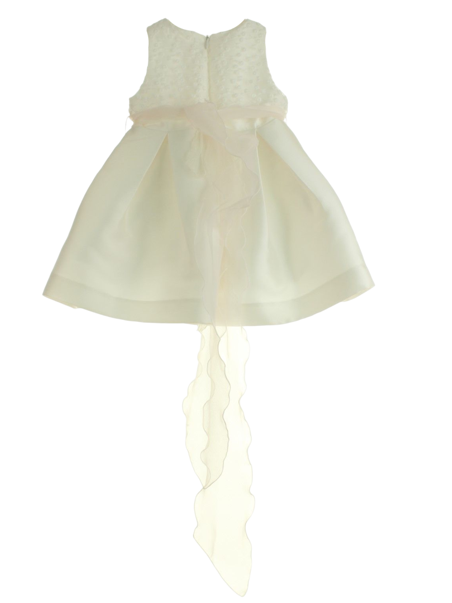 MIMILU' Abito in mikado con corpino ricamato Bianco