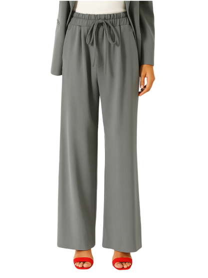 Vicolo pantaloni gamba larga con coulisse grigio