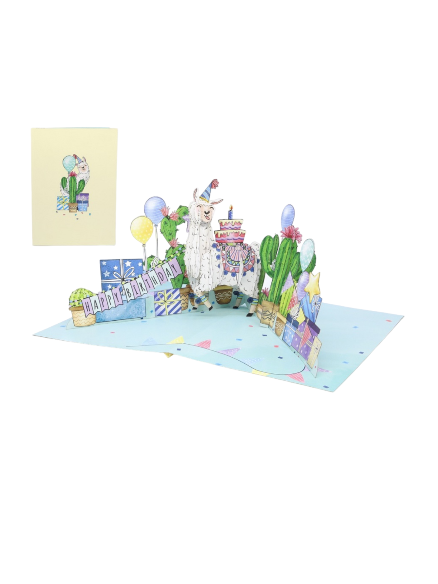 Origamo biglietto di auguri Happy Lama