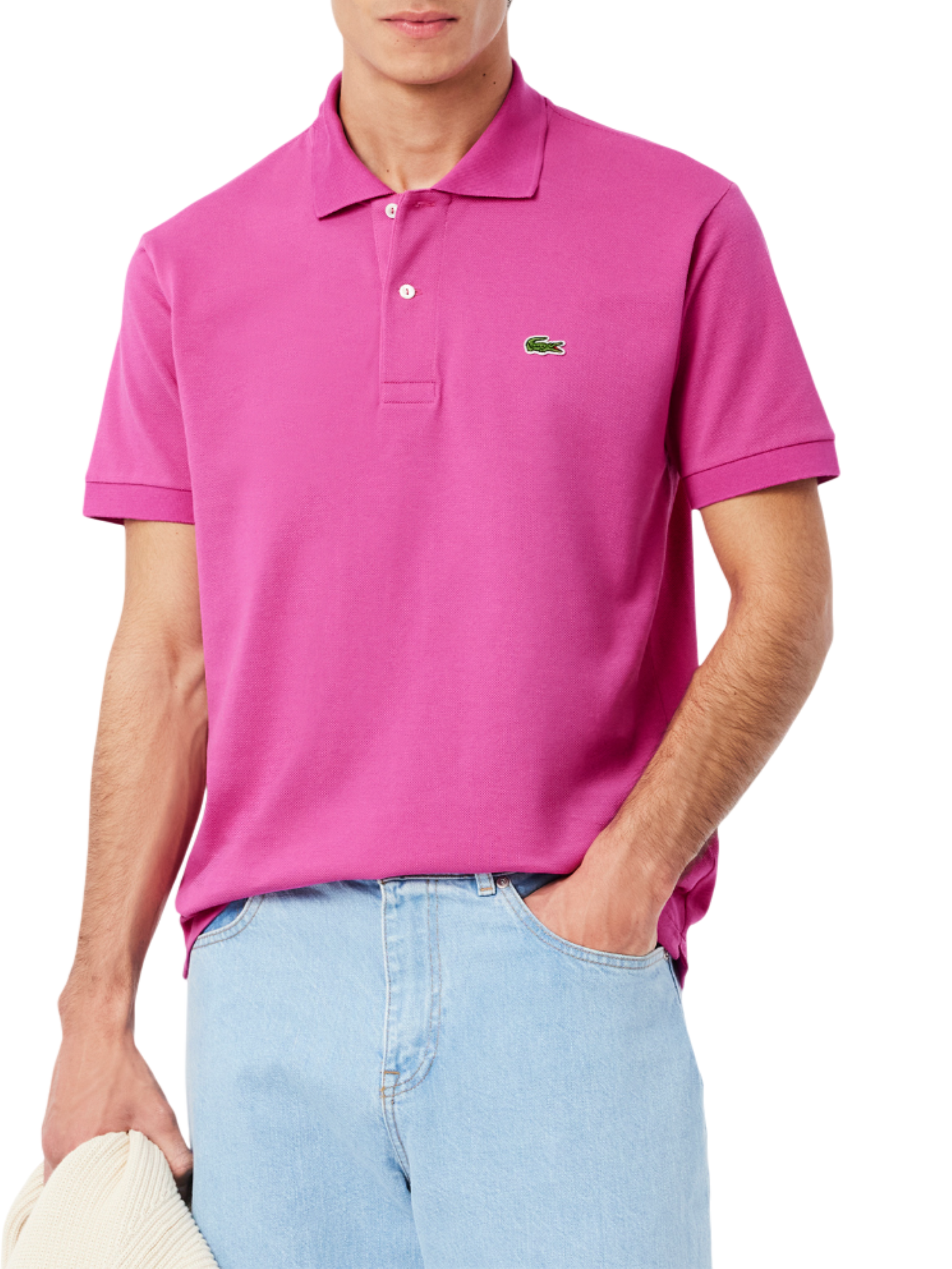 Lacoste polo manica corta 12.12 in piquè fucsia