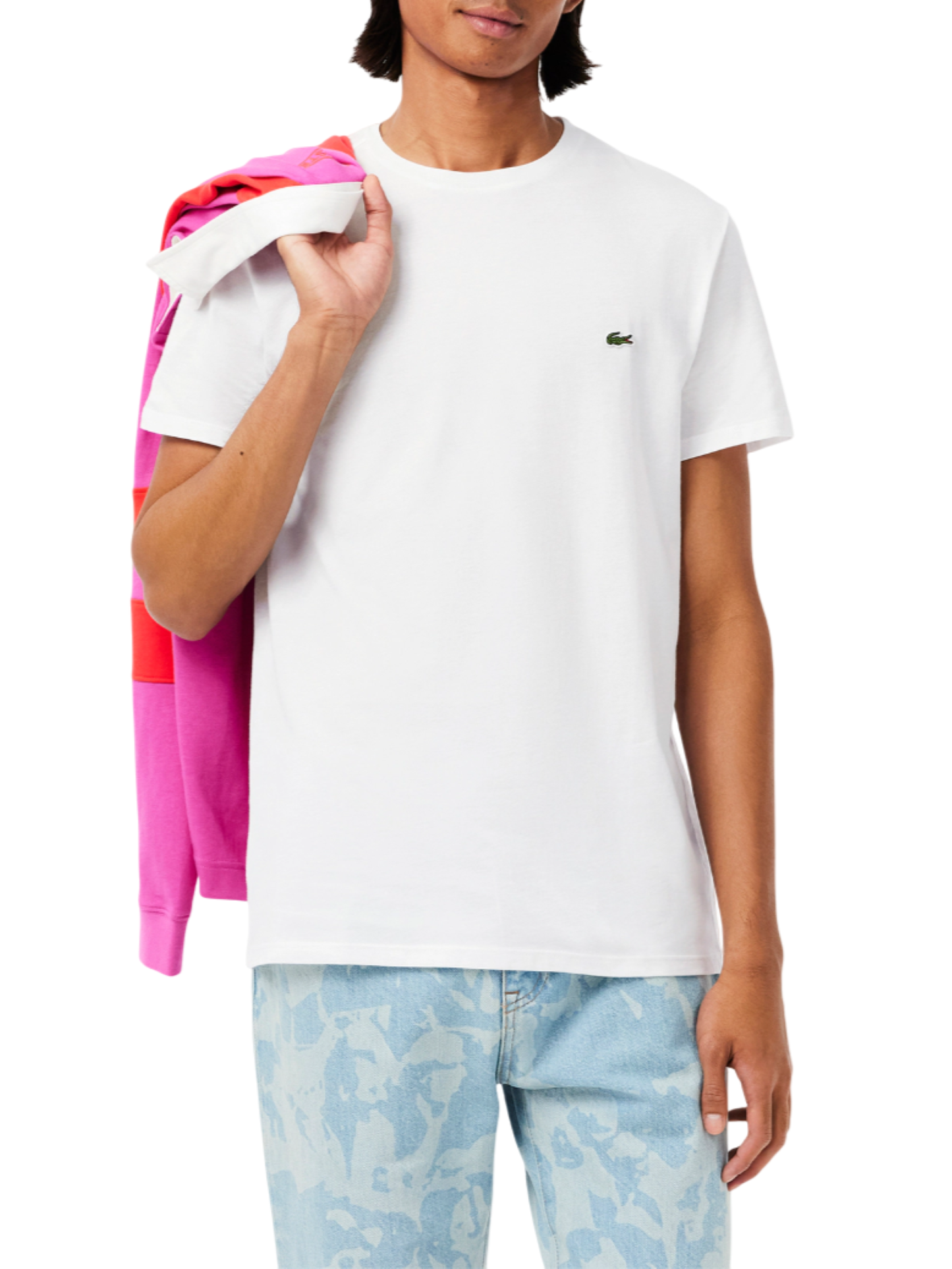 Lacoste T-shirt manica corta in cotone Pima bianco